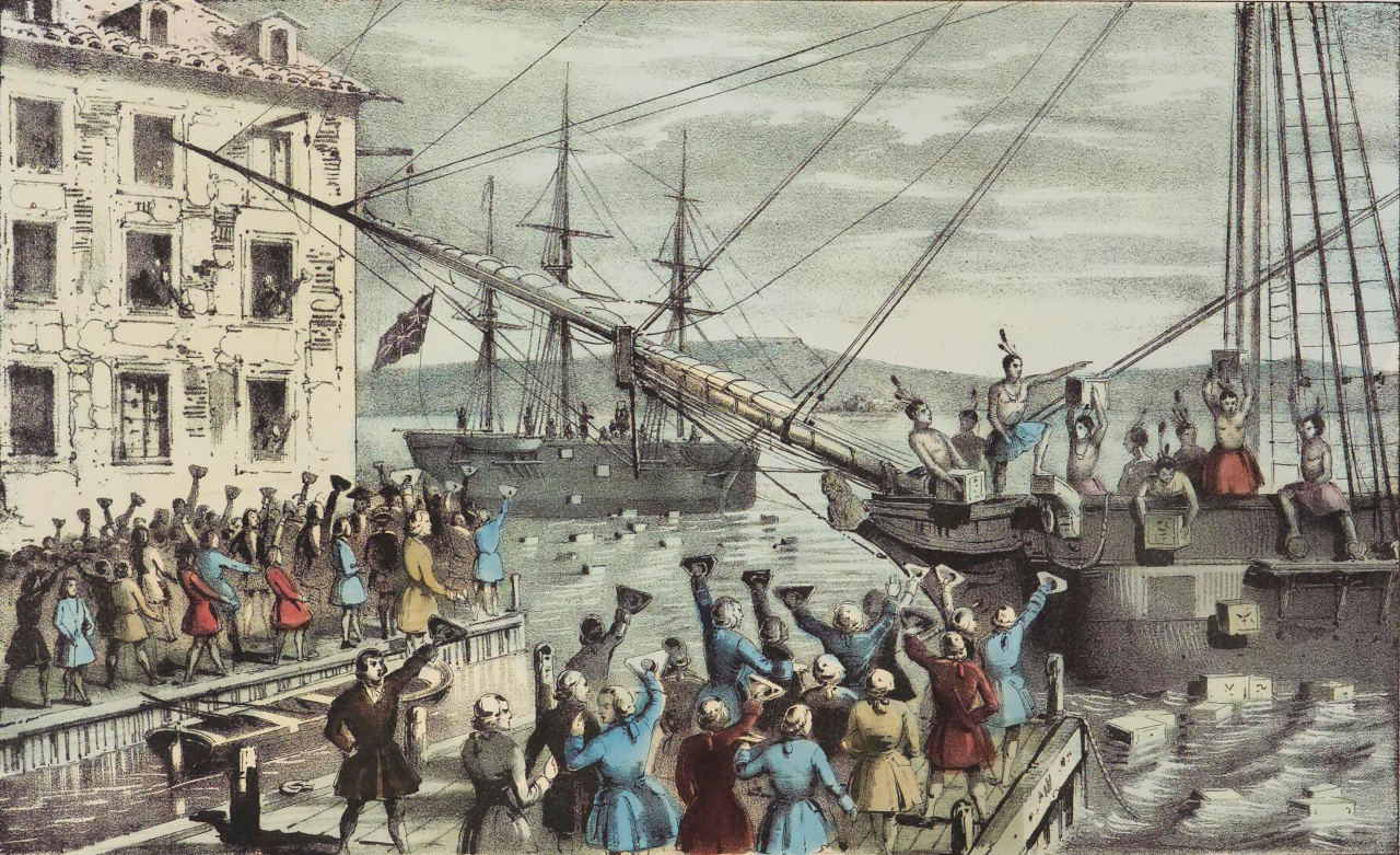 Boston Tea Party: The Destruction of Tea at Boston Harbor von Nathaniel Currier
