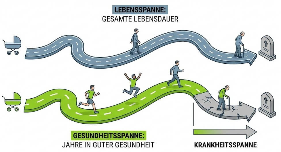 Longevity: Lebensspanne vs. Gesundheitsspanne