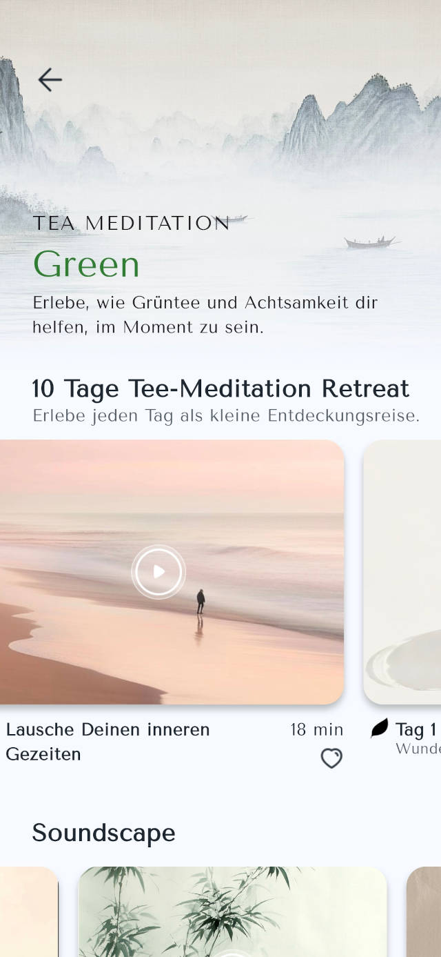 Verschiedene Episoden führen durch den 10 Tage Tee-Meditation Retreat, das aber 11 Tage und vier Sonderfolgen umfasst